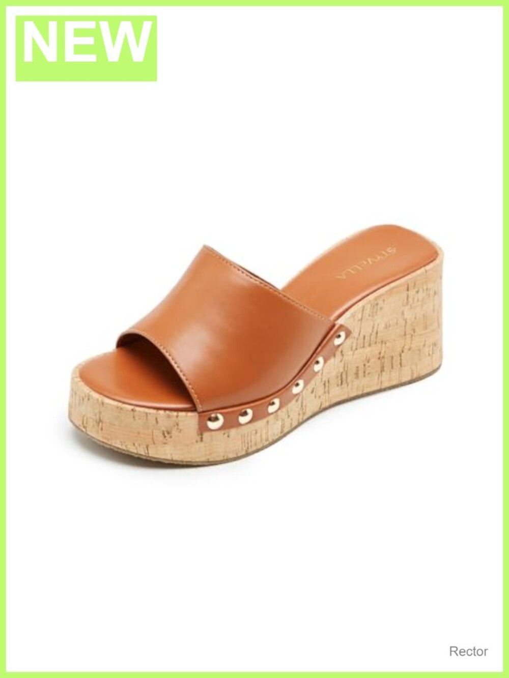 Women's Platform Wedge Sandals Slip On Open Toe Slide Faux Leather Casual